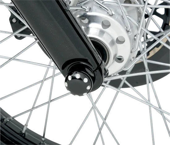 Covington Dimpled Aluminum Front Axle Cap Gloss Black Pair