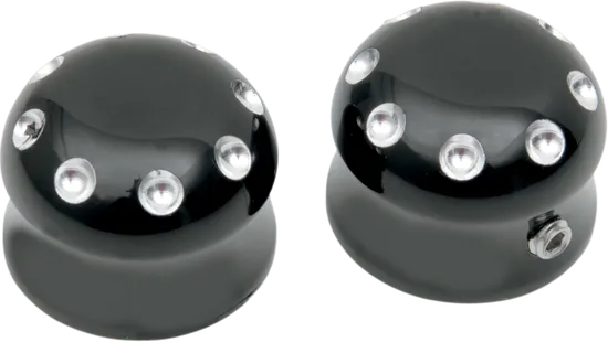 Covington Dimpled Aluminum Front Axle Cap Gloss Black Pair