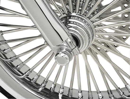 Covington Dimpled Aluminum Front Axle Cap Chrome Pair