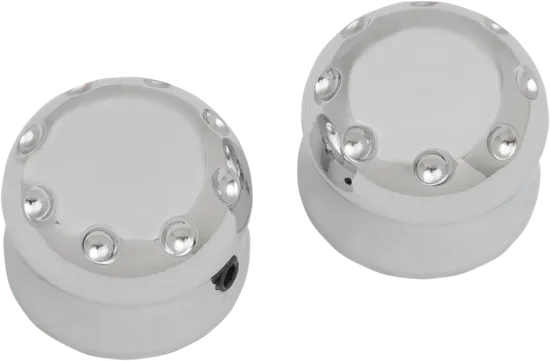 Covington Dimpled Aluminum Front Axle Cap Chrome Pair 1