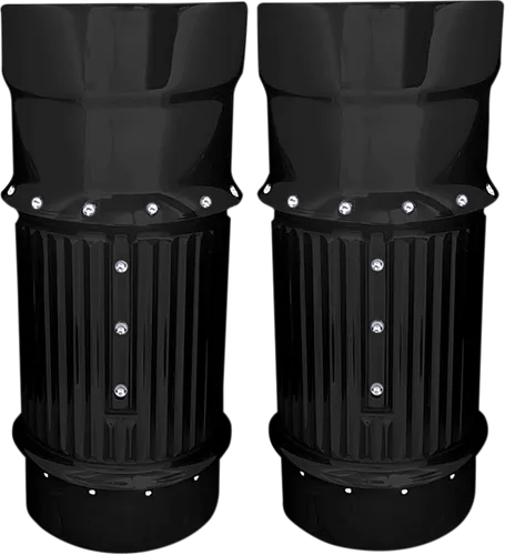 Covington Billet Fork Leg Bells Covers Dimpled Black Pair