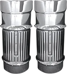 Covington Billet Fork Leg Bells Covers Dimpled Chrome Pair