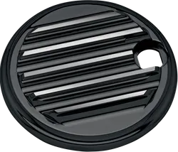 Covington Gas Petrol Fuel Door Finned Gloss Black Billet Aluminum