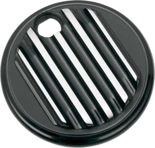 Covington Gas Petrol Fuel Door Finned Gloss Black Billet Aluminum