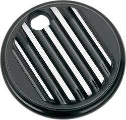 Covington Gas Petrol Fuel Door Finned Gloss Black Billet Aluminum