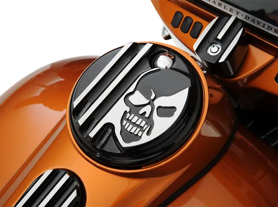 Covington Gas Petrol Fuel Door Machine Head Gloss Black Billet