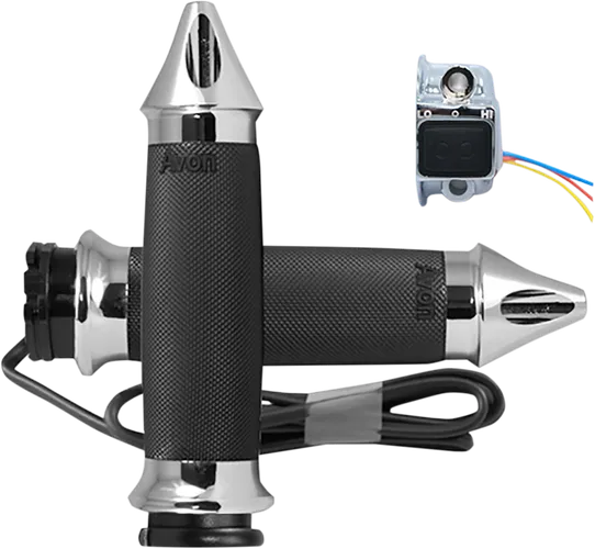 Avon Heated Grips Contour Spike Cable Chrome