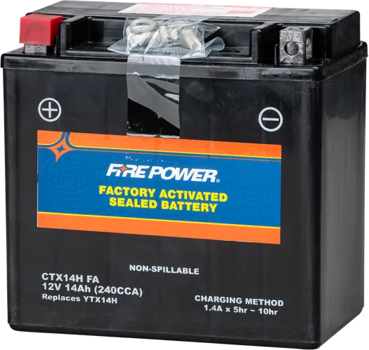 Fire Power Factory Sealed 12V Battery YTX14H-BS