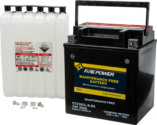 Fire Power Maintenance Free 12V Battery CTX30CL-B-BS