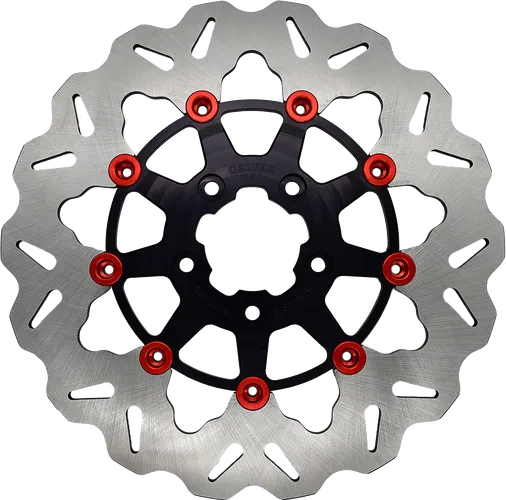 Galfer Stainless Steel 11.5 Black w Red Buttons Floating Wave Front Brake Rotor