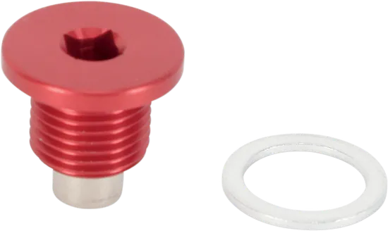 Moose Red Aluminum Magnetic Case Oil Drain Plug Bolt