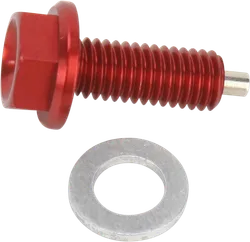 Moose Racing Red Aluminum Magnetic Drain Plug Bolt Screw