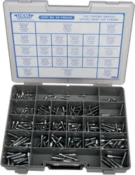 DS Chrome Socket Head Bolt Assortment Polished Coarse Thread 1/4in to 3/8in