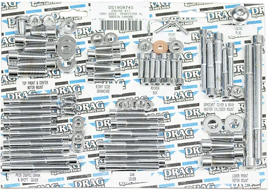 Chrome Socket Head Motor Bolt Set Smooth