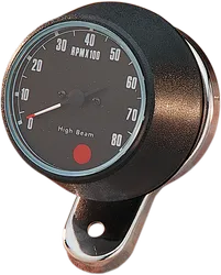 DS Black Face Chrome Bracket Mechanical Tachometer