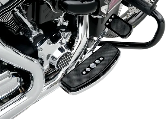 DS Chrome Steel Driver Floorboard Set w Damper