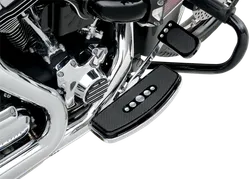 DS Chrome Steel Driver Floorboard Set w Damper
