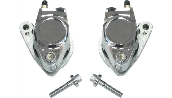 Drag Specialties Chrome Left Right Front Brake Caliper Pair Dual Disc