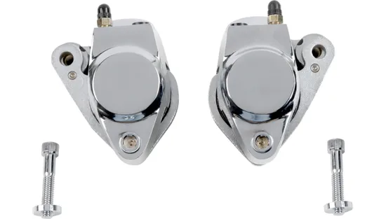Drag Specialties Chrome Left Right Front Brake Caliper Pair Dual Disc