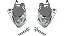 Drag Specialties Chrome Left Right Front Brake Caliper Pair Dual Disc