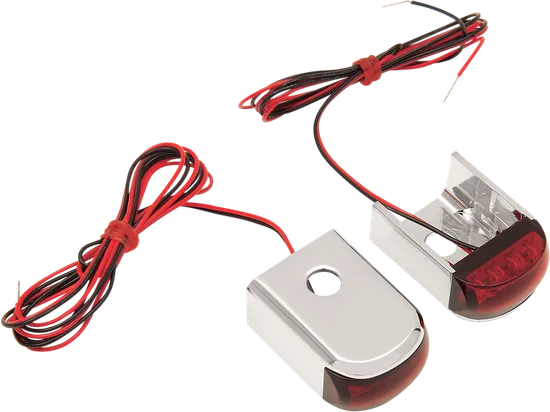 Alloy Art Chrome Fender Strut Red LED Marker Lights