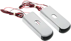 Alloy Art Chrome Fender Strut Smoke Red LED Marker Lights