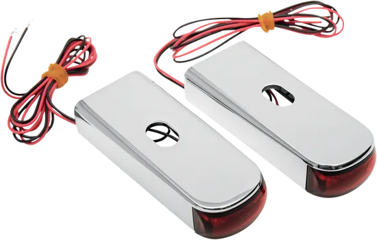 Alloy Art Chrome Fender Strut Red LED Marker Lights