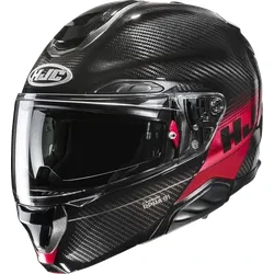 HJC Adult Unisex RPHA 91 Carbon Elig Modular Helmet Modular 2XL Black Red