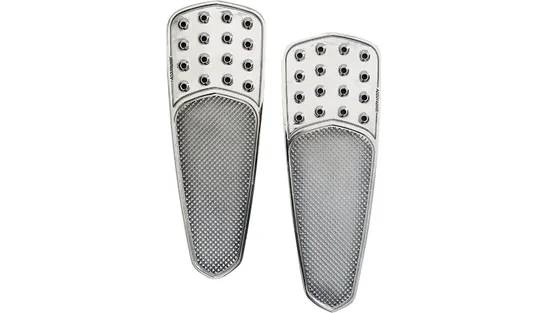 Accutronix Chrome Aluminum Knurled Front Floorboard