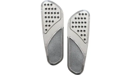 Accutronix Chrome Aluminum Knurled Drilled Front Floorboard