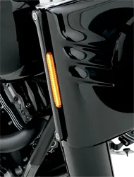Alloy Art Black Bar Front Turn Signal Lights w Smoked Lens LED