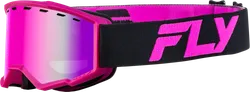 Fly Racing Black Pink Youth Focus Snow Goggle Dual Red Mirror