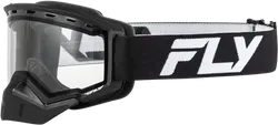 Fly Racing Black White Youth Focus Snow Goggle Dual Clear