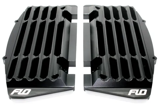 Flo High Flow Radiator Braces Guards Black Pair