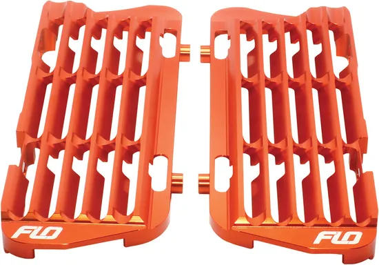 Flo High Flow Radiator Braces Guards Orange Pair