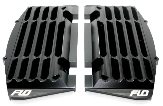Flo High Flow Radiator Braces Guards Black Pair