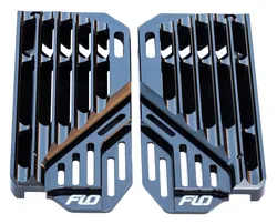 Flo High Flow Radiator Braces Guards Black Pair