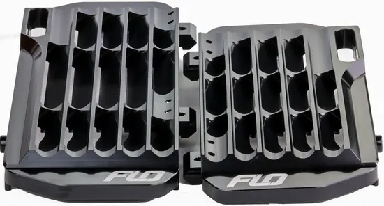 Flo High Flow Radiator Braces Guards Black Pair 1