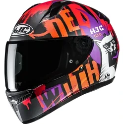 HJC Adult Youth Unisex C10 FOP Helmet Full Face S Orange Red Purple