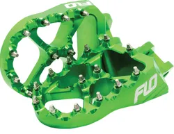 Flo Pro Series Footpegs Driver Foot Pegs Pair Green