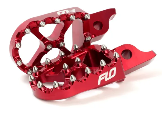 Flo Pro Series Footpegs Driver Foot Pegs Pair Red