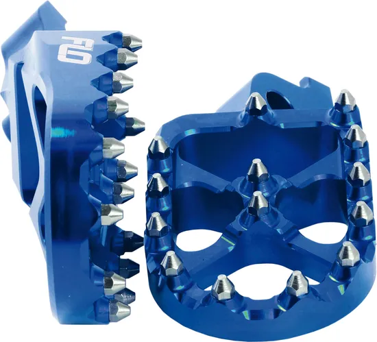 Flo Pro Series Footpegs Driver Foot Pegs Pair Blue