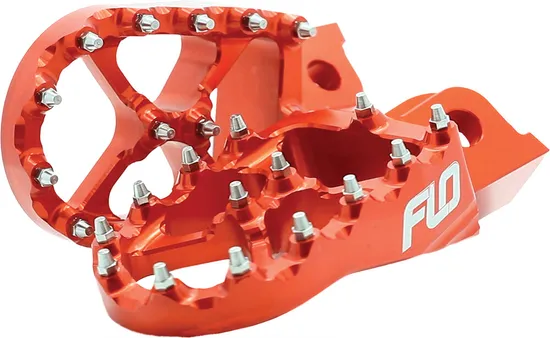 Flo Pro Series Footpegs Driver Foot Pegs Pair Orange