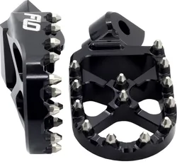 Flo Pro Series Footpegs Driver Foot Pegs Pair Black
