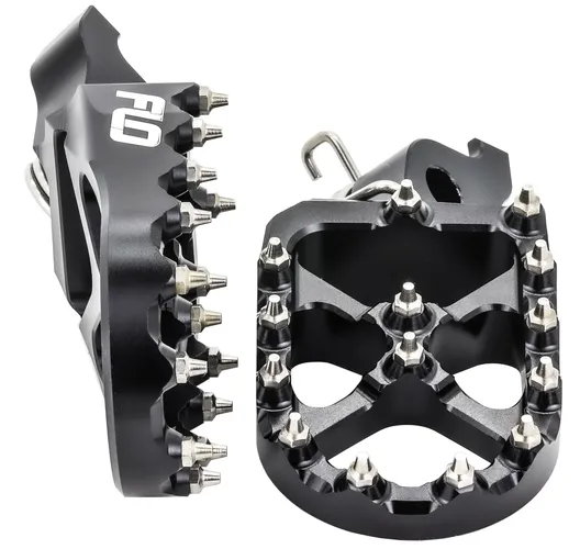 Flo Pro Series Footpegs Driver Foot Pegs Pair Black