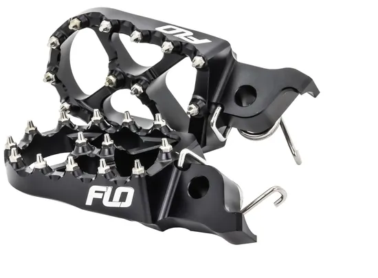 Flo Pro Series Footpegs Driver Foot Pegs Pair Black