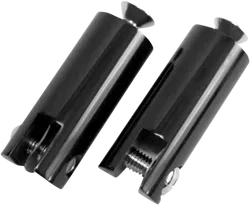 Accutronix Black Long Front Folding Female Foot Peg Mount 3/8-16 Pair