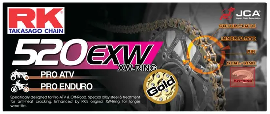 RK Gold 520 EXW Drive Chain 120 Links