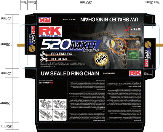 RK 520 MXU Drive Chain 110 Links UW Ring