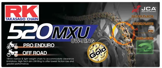 RK 520 MXU Drive Chain 120 Links UW Ring
